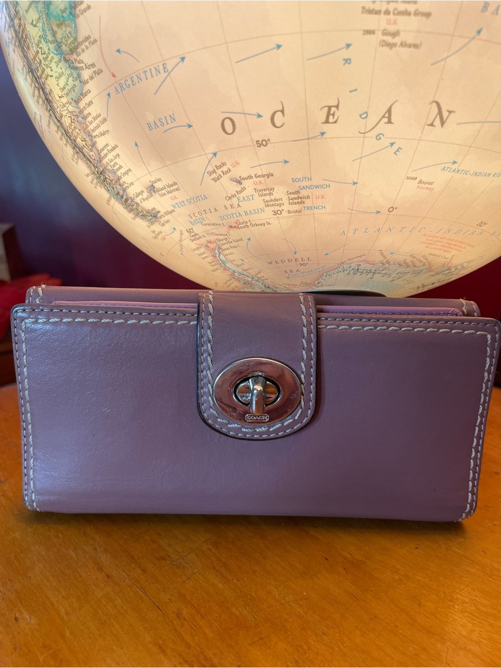 Coach Y2K Dusty Pink Leather Turnlock Hampton Wallet w/ Checkbook Cover ECU